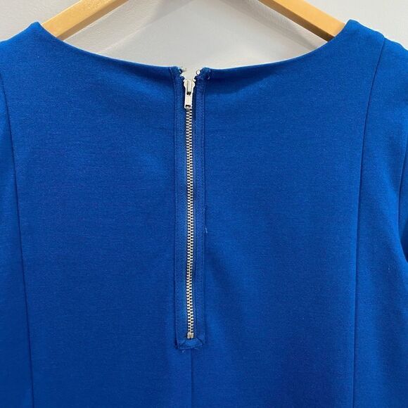 J Crew Seamed Ponte Long Sleeve Knit Dress in Blue - Picture 4 of 5